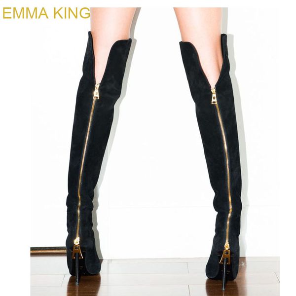 emma king back zipper female thigh high boots women soft flock over-the-knee winter boots high heels woman long boot shoes 42, Black
emma king back zipper female thigh high boots women soft flock over-the-knee winter boots high heels woman long boot shoes 42, Black
