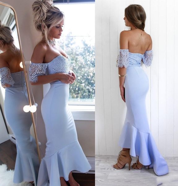 violet lace spandex ankle length mermaid evening dress off shoulder short sleeve fashion prom party gown custom size robes de soirée, White;pink
violet lace spandex ankle length mermaid evening dress off shoulder short sleeve fashion prom party gown custom size robes de soirée, White;pink