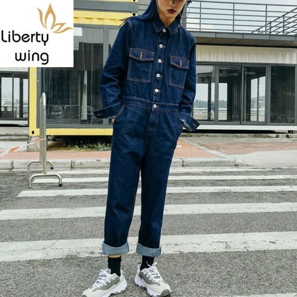 new fashion streetwear female denim jumpsuit long sleeve women harajuku rompers jeans trousers, Black;white
new fashion streetwear female denim jumpsuit long sleeve women harajuku rompers jeans trousers, Black;white
