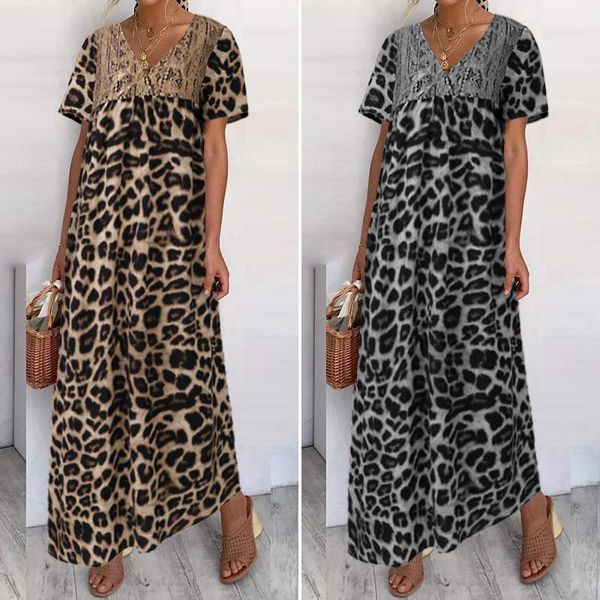 celmia bohemian ruffles lace summer sundress 5xl women maxi dress vintage leopard print short sleeve v neck beach long sarafans, Black;gray
celmia bohemian ruffles lace summer sundress 5xl women maxi dress vintage leopard print short sleeve v neck beach long sarafans, Black;gray