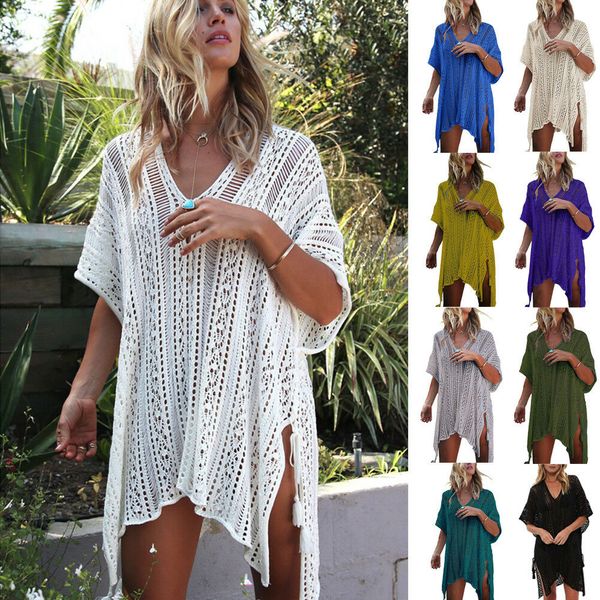 summer women lace corchet bikini cover-ups loose short sleeve v-neck mini dress beachwear smock boho baggy lady cover-ups, Blue;gray
summer women lace corchet bikini cover-ups loose short sleeve v-neck mini dress beachwear smock boho baggy lady cover-ups, Blue;gray