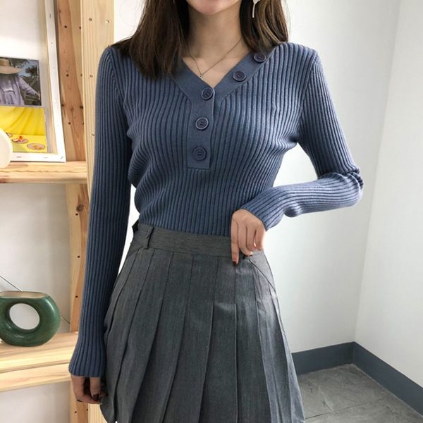 knitted sweater women autumn winter fashion solid v-neck sweaters pullover female long sleeve button knitwear jumper new, White;black
knitted sweater women autumn winter fashion solid v-neck sweaters pullover female long sleeve button knitwear jumper new, White;black