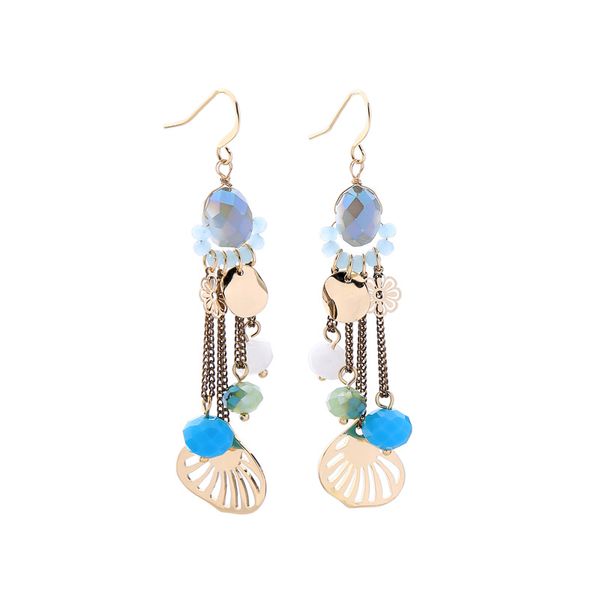 new arrival drop earring bohemia simple design blue glass copper earring for women wedding date gift jewelry accessory, Silver
new arrival drop earring bohemia simple design blue glass copper earring for women wedding date gift jewelry accessory, Silver