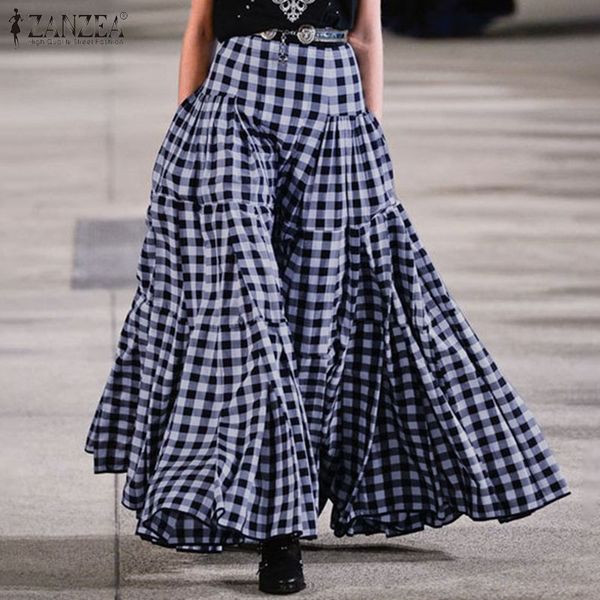 summer plaid checked skirts zanzea women vintage long skirts casual bohemian high waist pleated maxi party faldas saia, Black
summer plaid checked skirts zanzea women vintage long skirts casual bohemian high waist pleated maxi party faldas saia, Black