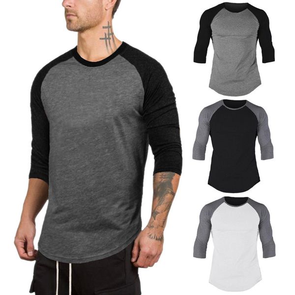 men's 3/4 sleeve running men designer quick dry t-shirts running slim fit tees sport men 's fitness gym t shirts muscle tee, Black;blue
men's 3/4 sleeve running men designer quick dry t-shirts running slim fit tees sport men 's fitness gym t shirts muscle tee, Black;blue
