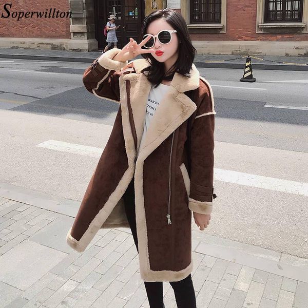 2019 winter long faux leather coat female thicken warm suede jacket lamb wool parka shearling outerwear jaqueta lady fashion, Black
2019 winter long faux leather coat female thicken warm suede jacket lamb wool parka shearling outerwear jaqueta lady fashion, Black