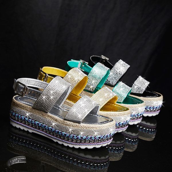 summer beach bling bling crystal rome ladies sandals rhinestone platform mixed color wedges women sandals shoes woman a-164, Black
summer beach bling bling crystal rome ladies sandals rhinestone platform mixed color wedges women sandals shoes woman a-164, Black
