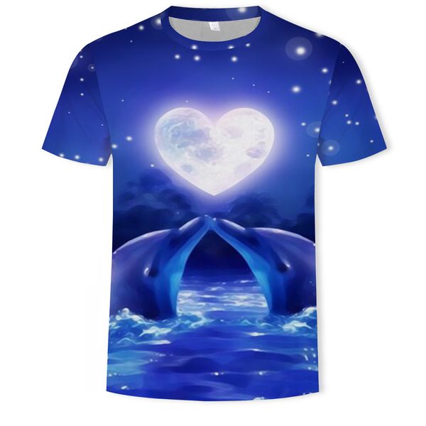 mens designer dolphins under the love moon 3d digital printing round collar short sleeve t-shirt, White;black
mens designer dolphins under the love moon 3d digital printing round collar short sleeve t-shirt, White;black