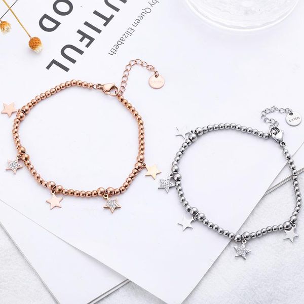 new design rose gold star charms bracelet stainless steel beads chain bracelet for women jewelry pulseira girls party gift 2020, Golden;silver
new design rose gold star charms bracelet stainless steel beads chain bracelet for women jewelry pulseira girls party gift 2020, Golden;silver