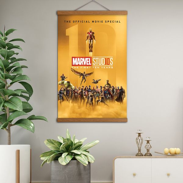 marvel ten years solid wood scrolls painting endgame posters and prints canvas wall art for living room decor 
marvel ten years solid wood scrolls painting endgame posters and prints canvas wall art for living room decor