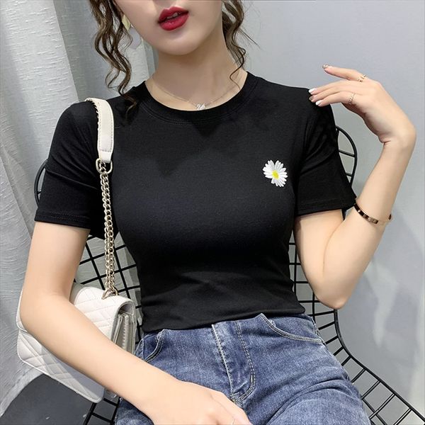 niche design sense short-sleeved t- female ins fashion 2020 base t- shirt shirt embroidered daisy top, White
niche design sense short-sleeved t- female ins fashion 2020 base t- shirt shirt embroidered daisy top, White