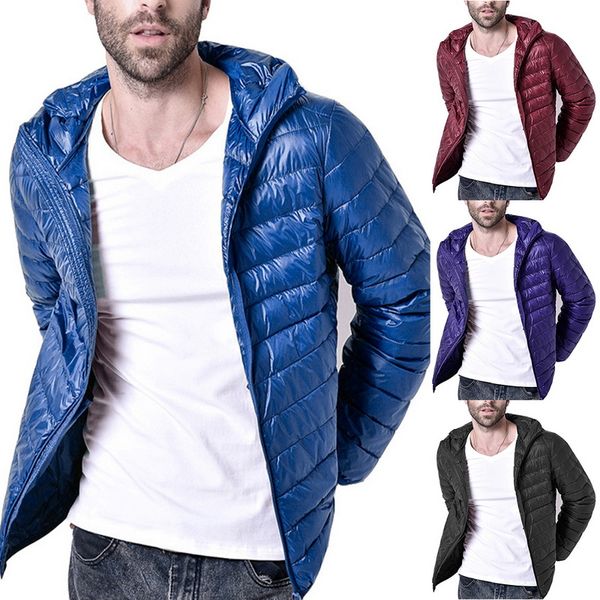 men's winter thin coat fashion brand autumn winter light down jacket parkas casual solid color cotton-padded hooded overcoats, Black
men's winter thin coat fashion brand autumn winter light down jacket parkas casual solid color cotton-padded hooded overcoats, Black