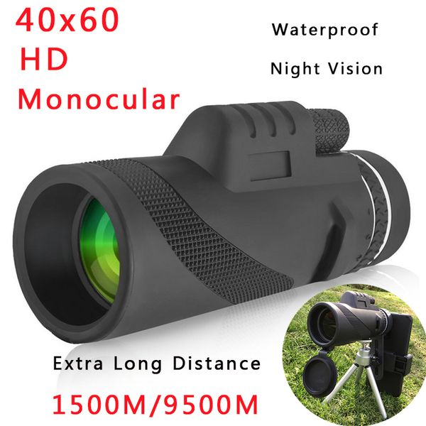 40x60 hd portable monoculars telescope high powered waterproof night vision hiking hunting travel zoom telescope for cell phone
40x60 hd portable monoculars telescope high powered waterproof night vision hiking hunting travel zoom telescope for cell phone