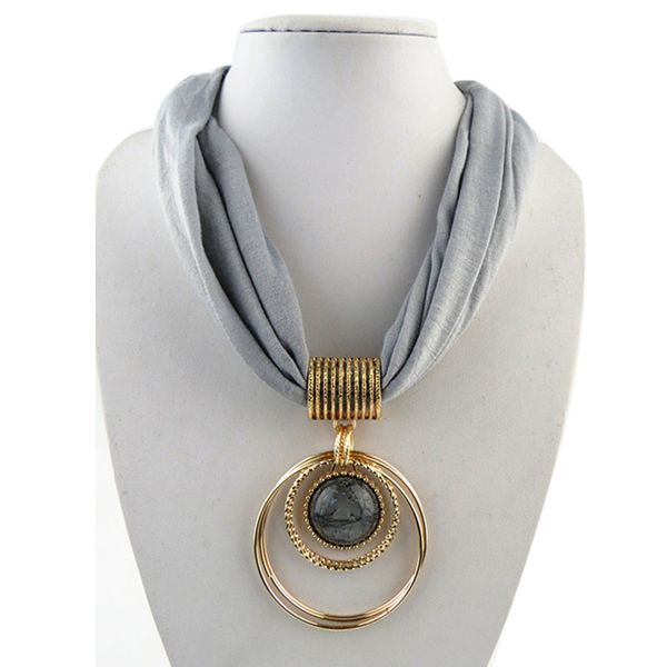 pendant scarf circular alloy pendant collar polyester solid scarf necklace for women, Blue;gray
pendant scarf circular alloy pendant collar polyester solid scarf necklace for women, Blue;gray