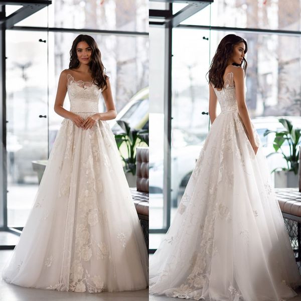 oksana mukha 2021 wedding dresses jewel sleeveless backless sweep train bridal gowns lace applique sequins a line wedding dress, White
oksana mukha 2021 wedding dresses jewel sleeveless backless sweep train bridal gowns lace applique sequins a line wedding dress, White