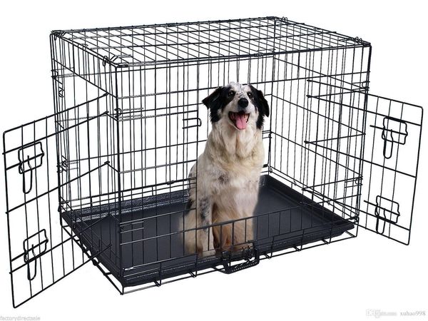 48'' 2 doors wire folding pet crate dog cat cage suitcase kennel playpen w tray
48'' 2 doors wire folding pet crate dog cat cage suitcase kennel playpen w tray