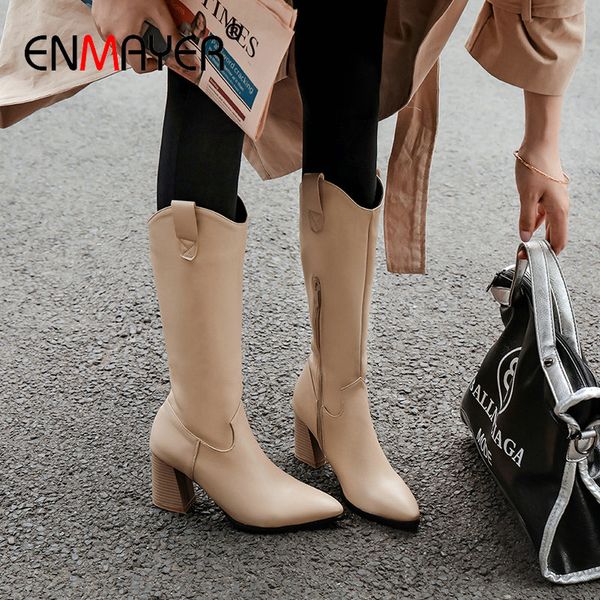 enmayer women boots pu riding equestrian boots knee-high womens winter fashion 2019 square heel pointed toe fashion size 34-43, Black
enmayer women boots pu riding equestrian boots knee-high womens winter fashion 2019 square heel pointed toe fashion size 34-43, Black