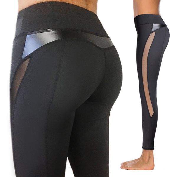 black mesh pu leather stitching yoga pants sports hips bottoming fitness pants leggings women
black mesh pu leather stitching yoga pants sports hips bottoming fitness pants leggings women