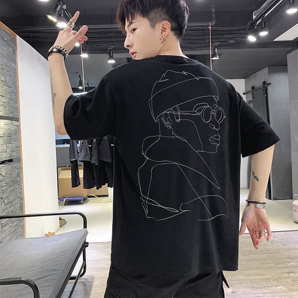 2019 summer new style men's short-sleeved t-shirt trend summer wear students loose-fit crew neck half sleeve men's wear base shi, White;black
2019 summer new style men's short-sleeved t-shirt trend summer wear students loose-fit crew neck half sleeve men's wear base shi, White;black