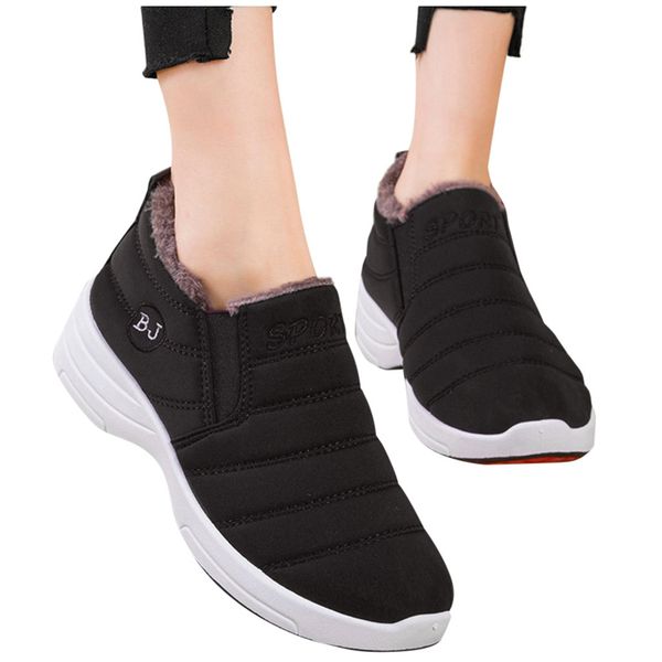 women's ladies winter snow boots ankle bootie cotton padded warm fur plush insole shoes woman shallow winter mother shoes #1-2, Black
women's ladies winter snow boots ankle bootie cotton padded warm fur plush insole shoes woman shallow winter mother shoes #1-2, Black