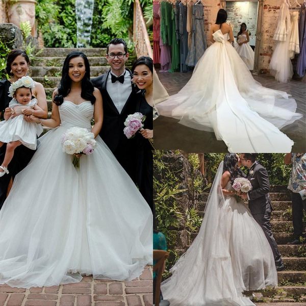 modest sweetheart ball gowns wedding dresses tulle pleats country style mariage bridal gowns long bow train customized a8, White
modest sweetheart ball gowns wedding dresses tulle pleats country style mariage bridal gowns long bow train customized a8, White