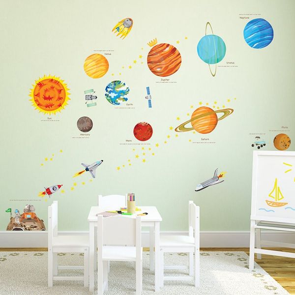 solar system cartoon wall stickers for kids rooms stars outer space planets earth sun saturn mars poster mural school decor
solar system cartoon wall stickers for kids rooms stars outer space planets earth sun saturn mars poster mural school decor