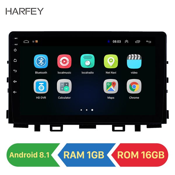 harfey 2din android 8.1 9 inch car gps navigation radio stereo player for 2017 2018 2019 kia rio support carplay mirror link car dvd