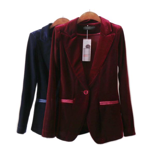 2020 new velvet women blazer black blue elegant lady blazers suits plus size long sleeve slim office suit jackets, White;black
2020 new velvet women blazer black blue elegant lady blazers suits plus size long sleeve slim office suit jackets, White;black