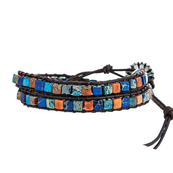 2 layers imperial jasper wrap bracelet for women men handmade genuine leather braided bracelets all-match creative lucky gift, Black
2 layers imperial jasper wrap bracelet for women men handmade genuine leather braided bracelets all-match creative lucky gift, Black