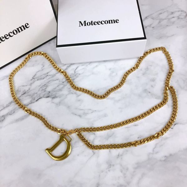 retro fashion metallic gold waist chain creative letter d belt women girl skirt jeans fashion accessories, Black;brown
retro fashion metallic gold waist chain creative letter d belt women girl skirt jeans fashion accessories, Black;brown