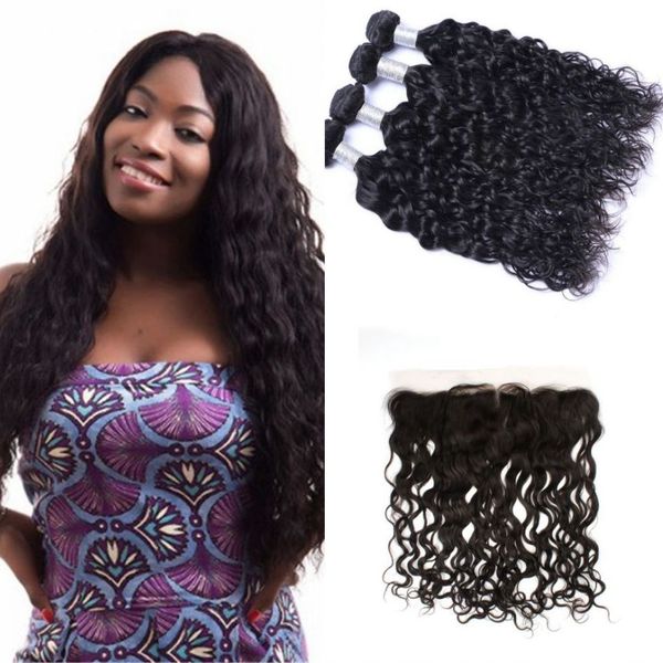 water wave peruvian hair bundles human hair extension 4 bundles with frontal closure 13x4 lace ear to ear, Black;brown
water wave peruvian hair bundles human hair extension 4 bundles with frontal closure 13x4 lace ear to ear, Black;brown