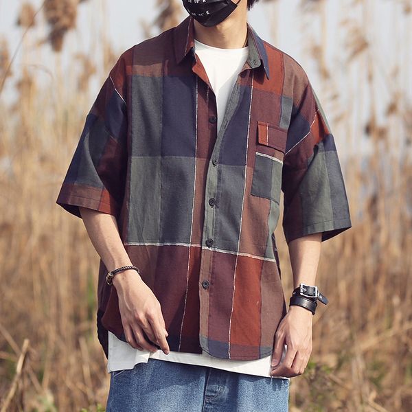 nice summer the listing european and american style trend couple casual wild cotton loose creative features plaid shirt, White;black
nice summer the listing european and american style trend couple casual wild cotton loose creative features plaid shirt, White;black