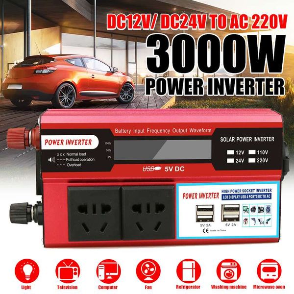 4 usb lcd display 3000w wadc 12/24v to ac 220v portable car power inverter charger converter adapter modified sine wave
4 usb lcd display 3000w wadc 12/24v to ac 220v portable car power inverter charger converter adapter modified sine wave