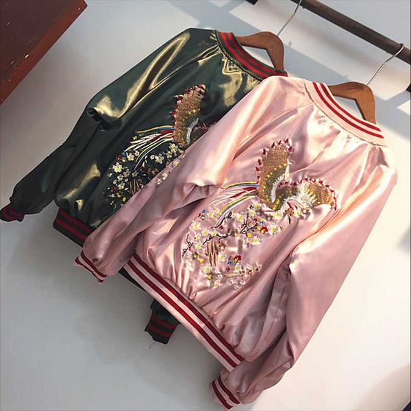 2019 new fashion print flower embroidery womens bomber jacket baseball ladies outerwear harajuku coat blusa, Black;brown
2019 new fashion print flower embroidery womens bomber jacket baseball ladies outerwear harajuku coat blusa, Black;brown