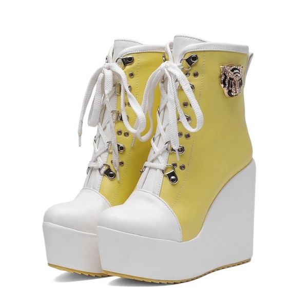 us4-11 womens platform pu leather ankle boots lace up rhinestones metal decor wedge super high heel shoes 5colors plus size c864, Black
us4-11 womens platform pu leather ankle boots lace up rhinestones metal decor wedge super high heel shoes 5colors plus size c864, Black