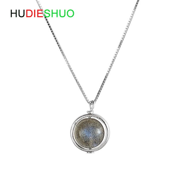 

genuine s925 sterling silver labradorite pendant necklace for women fine jewelry nature gemstone handmade bijoux femme