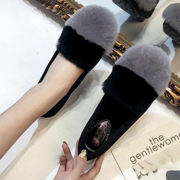 women flats fashion fur warm shoes plush loafers autumn winter round toe genuine leather wool large size lady moccasins footwear, Black
women flats fashion fur warm shoes plush loafers autumn winter round toe genuine leather wool large size lady moccasins footwear, Black