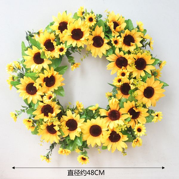 19''artificial sunflower wreath flower door wreath for front door with green leaves spring wreath decora
19''artificial sunflower wreath flower door wreath for front door with green leaves spring wreath decora