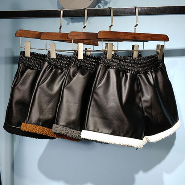 pu leather shorts women autumn and winter warm thick lambswool high waist shorts plus velvet casual leather short feminino q1686, Blue
pu leather shorts women autumn and winter warm thick lambswool high waist shorts plus velvet casual leather short feminino q1686, Blue