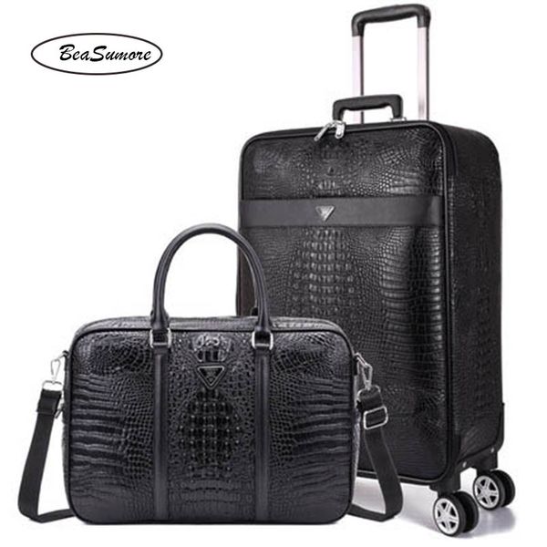 beasumore black crocodile pattern rolling luggage sets spinner 16/24 inch pu leather suitcase wheels men lapbag trolley
beasumore black crocodile pattern rolling luggage sets spinner 16/24 inch pu leather suitcase wheels men lapbag trolley
