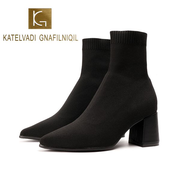 katelvadi women boots 2020 winter fashion boots female black knitting sock slip on thick heels 7cm shoes 35-39 ylt-002
katelvadi women boots 2020 winter fashion boots female black knitting sock slip on thick heels 7cm shoes 35-39 ylt-002