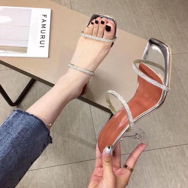 women sandals slippers transparent rhinestone narrow band design slip on clear thin high slides party flip flops, Black
women sandals slippers transparent rhinestone narrow band design slip on clear thin high slides party flip flops, Black