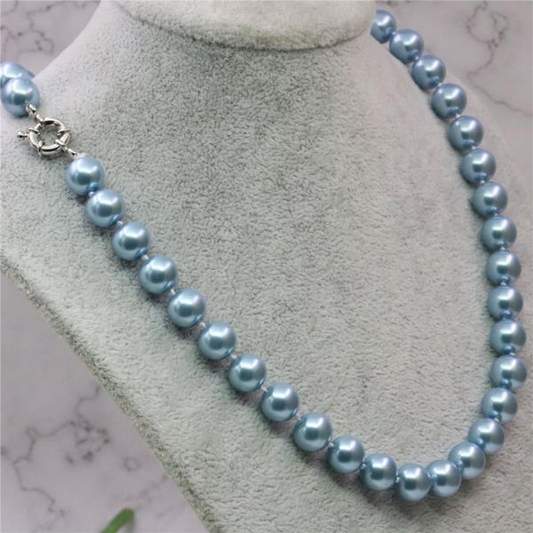 cute/romantic blue artificial shell imitation pearl 8/10/12mm round beads chain women's jewelry necklace charm gift 18inch y750, Silver
cute/romantic blue artificial shell imitation pearl 8/10/12mm round beads chain women's jewelry necklace charm gift 18inch y750, Silver