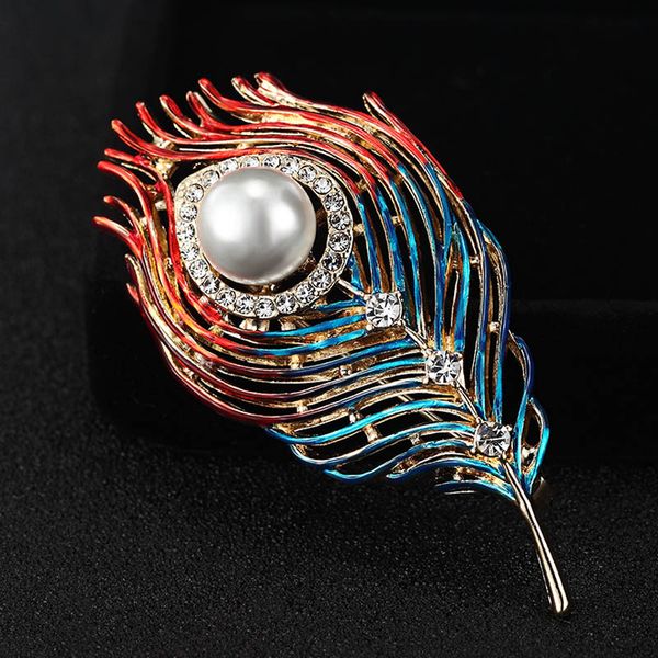 fashion enamel feather brooch for men jewelry crystal pin brooches pearl christmas hijab accessories women's broches pins, Gray
fashion enamel feather brooch for men jewelry crystal pin brooches pearl christmas hijab accessories women's broches pins, Gray