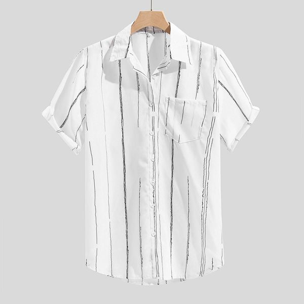 casual men shirt camisa summer short sleeve shirt printed chest pocket loose breathable buttons blouse camisa masculina, White;black
casual men shirt camisa summer short sleeve shirt printed chest pocket loose breathable buttons blouse camisa masculina, White;black