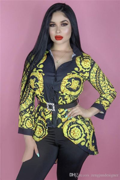 floral print womens summer designer shirts lapel neck long sleeve female clothing fashion style casual apparel, White
floral print womens summer designer shirts lapel neck long sleeve female clothing fashion style casual apparel, White