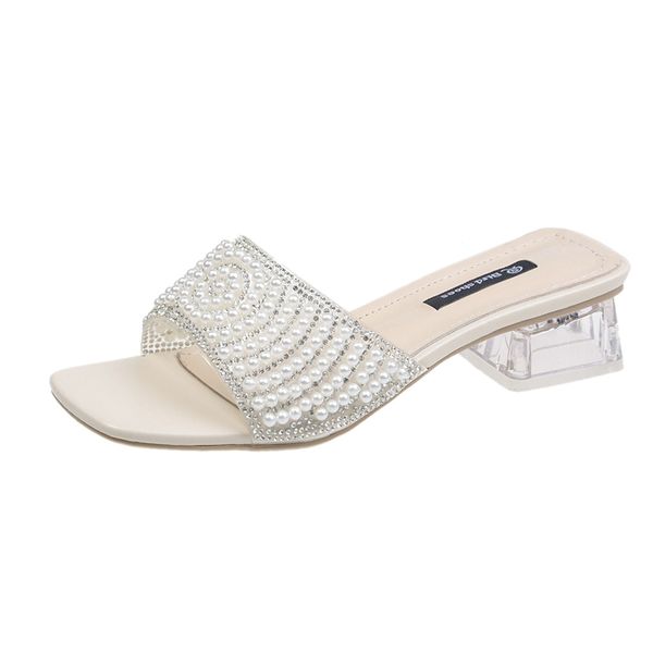 clear transparent ladies shoes new summer fashion women shoes woman mules crystal pearl casual thick mid heels slides, Black
clear transparent ladies shoes new summer fashion women shoes woman mules crystal pearl casual thick mid heels slides, Black