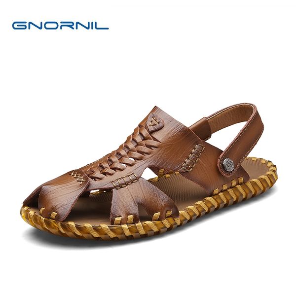 gnornil cowhide leather mens sandals summer 2020 soft sole genuine leather men shoes slippers fashion casual beach shoes, Black
gnornil cowhide leather mens sandals summer 2020 soft sole genuine leather men shoes slippers fashion casual beach shoes, Black