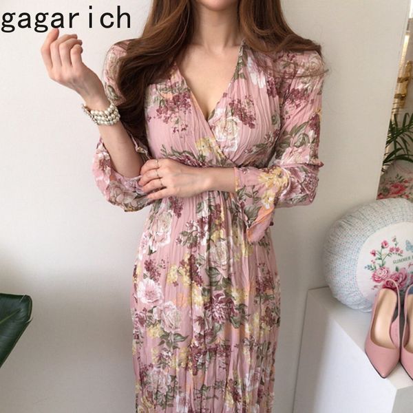 gagarich long sleeve dress korean style chic v-neck cross design high waist strap pleated bell sleeve floral chiffon dresses, Black;gray
gagarich long sleeve dress korean style chic v-neck cross design high waist strap pleated bell sleeve floral chiffon dresses, Black;gray