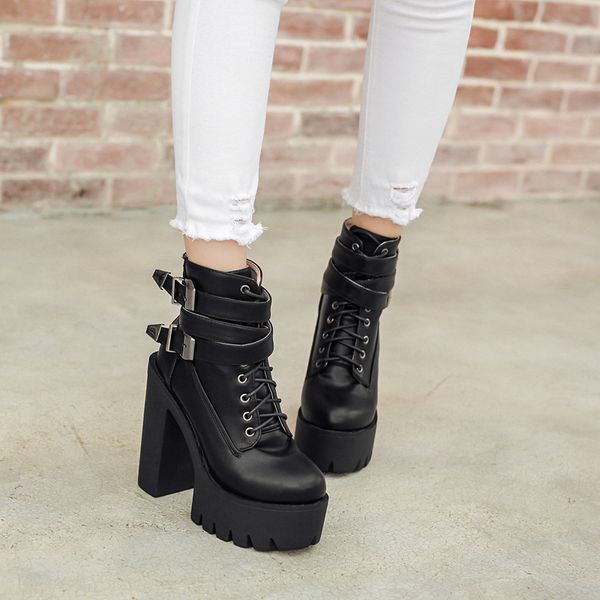 spring autumn fashion women boots high heels platform buckle lace up leather short booties black ladies shoes promotion 2019
spring autumn fashion women boots high heels platform buckle lace up leather short booties black ladies shoes promotion 2019
